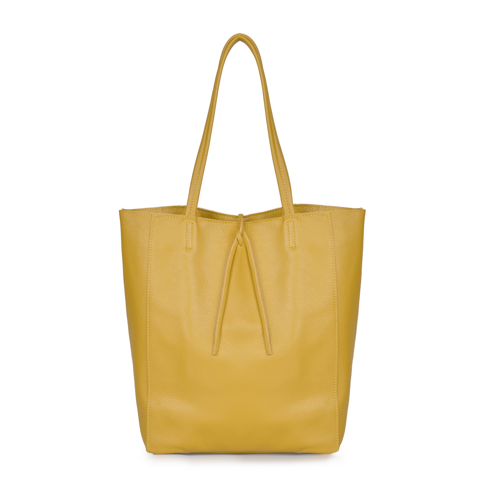 Soft Leather Shopper Bag Yellow - Nezzha - European Brands